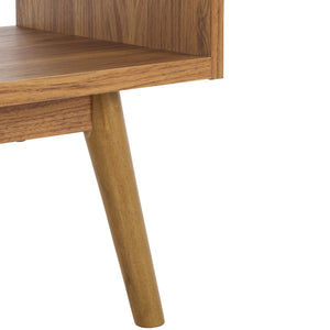 Safavieh Javante Tambour Door Media Stand - Stylish Storage Solution With Sleek Design For Modern Living Rooms Oak MED9627B