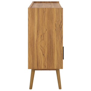 Safavieh Javante Tambour Door Media Stand - Stylish Storage Solution With Sleek Design For Modern Living Rooms Oak MED9627B