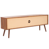 Safavieh Cielle 2 Door Media Stand Walnut / Natural 59.7" x 15.4" x 21"