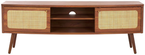 Safavieh Cielle 2 Door Media Stand Walnut / Natural 59.7" x 15.4" x 21"