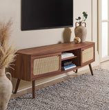 Safavieh Cielle 2 Door Media Stand Walnut / Natural 59.7" x 15.4" x 21"