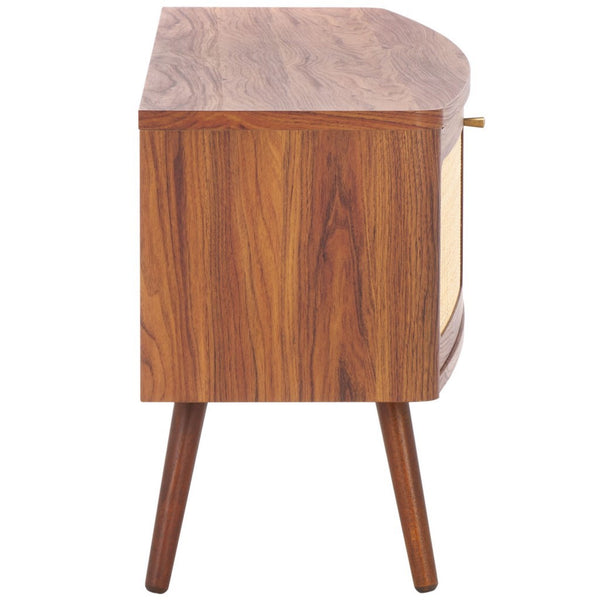 Safavieh Cielle 2 Door Media Stand Walnut / Natural 59.7" x 15.4" x 21"