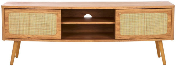 Safavieh Cielle 2 Door Media Stand Oak / Natural 59.7" x 15.4" x 21"
