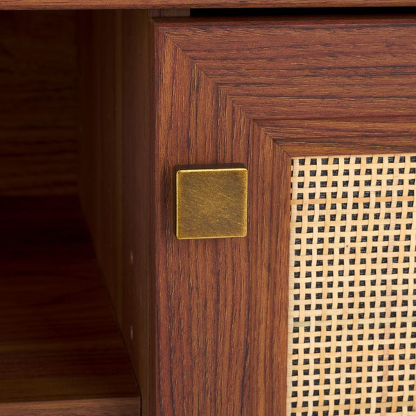 Safavieh Evane 2 Door Media Stand Walnut / Natural 59.1" x 15.6" x 21.7"