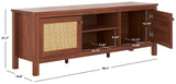 Safavieh Evane 2 Door Media Stand Walnut / Natural 59.1" x 15.6" x 21.7"