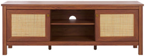 Safavieh Evane 2 Door Media Stand Walnut / Natural 59.1" x 15.6" x 21.7"