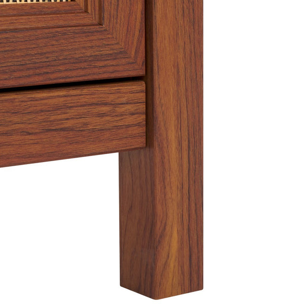 Safavieh Evane 2 Door Media Stand Walnut / Natural 59.1" x 15.6" x 21.7"