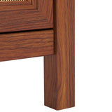 Safavieh Evane 2 Door Media Stand Walnut / Natural 59.1" x 15.6" x 21.7"