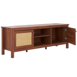 Safavieh Evane 2 Door Media Stand Walnut / Natural 59.1" x 15.6" x 21.7"