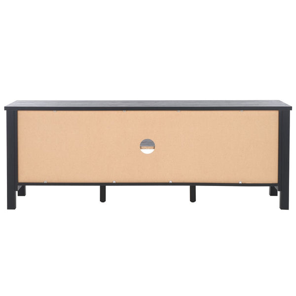 Safavieh Evane 2 Door Media Stand Black / Natural 59.1" x 15.6" x 21.7"