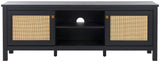 Safavieh Evane 2 Door Media Stand Black / Natural 59.1" x 15.6" x 21.7"