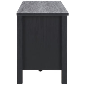 Safavieh Evane 2 Door Media Stand Black / Natural 59.1" x 15.6" x 21.7"