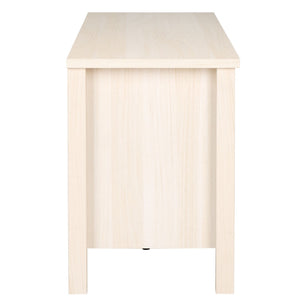 Safavieh Evane Streamlined Media Stand With Rattan Accents – Stylish Storage For Modern Living Spaces Bleached White / Natural MED9629C