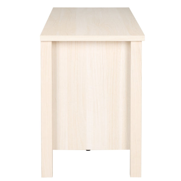 Safavieh Evane Streamlined Media Stand With Rattan Accents – Stylish Storage For Modern Living Spaces Bleached White / Natural MED9629C