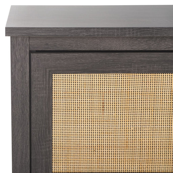 Safavieh Evane 2 Door Media Stand Distressed Black / Natural 59.1" x 15.6" x 21.7"