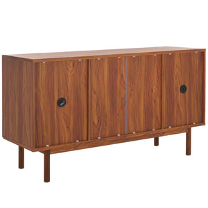 Safavieh Piran 2 Door 3 Drawer Sideboard/Media  Walnut / Gold 55.2" x 18.6" x 31.7"