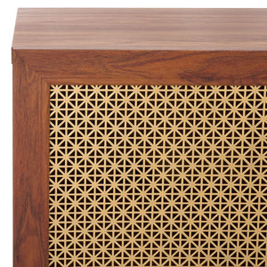 Safavieh Piran 2 Door 3 Drawer Sideboard/Media  Walnut / Gold 55.2" x 18.6" x 31.7"