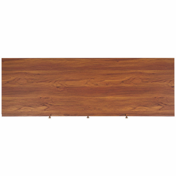 Safavieh Piran 2 Door 3 Drawer Sideboard/Media  Walnut / Gold 55.2" x 18.6" x 31.7"