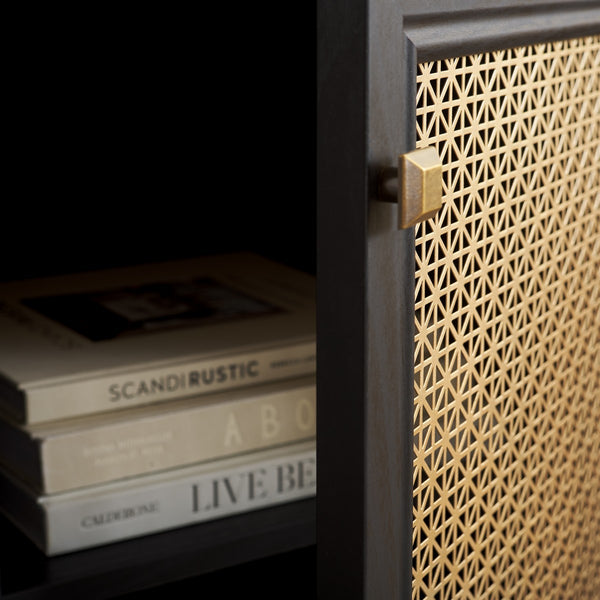 Safavieh Piran 2 Door 3 Drawer Sideboard/Media  Black / Gold 55.2" x 18.6" x 31.7"