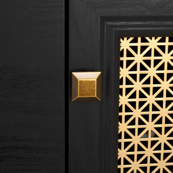 Safavieh Piran 2 Door 3 Drawer Sideboard/Media  Black / Gold 55.2" x 18.6" x 31.7"