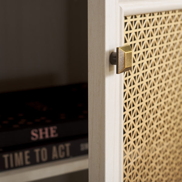 Safavieh Piran 2 Door 3 Drawer Sideboard/Media  White / Gold 55.2" x 18.6" x 31.7"