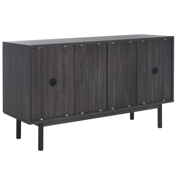 Safavieh Piran 2 Door 3 Drawer Sideboard/Media  Distressed Black / Gold 55.2" x 18.6" x 31.7"