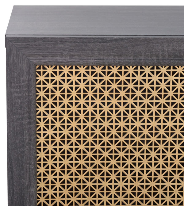 Safavieh Piran 2 Door 3 Drawer Sideboard/Media  Distressed Black / Gold 55.2" x 18.6" x 31.7"