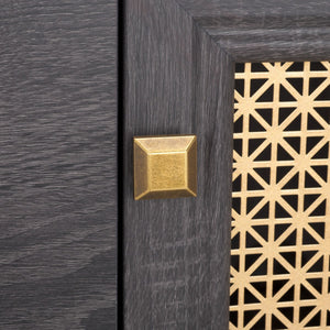 Safavieh Piran 2 Door 3 Drawer Sideboard/Media  Distressed Black / Gold 55.2" x 18.6" x 31.7"