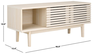 Safavieh Aricia Small 2 Door Media Stand White 46.9" x 15.4" x 19.9"