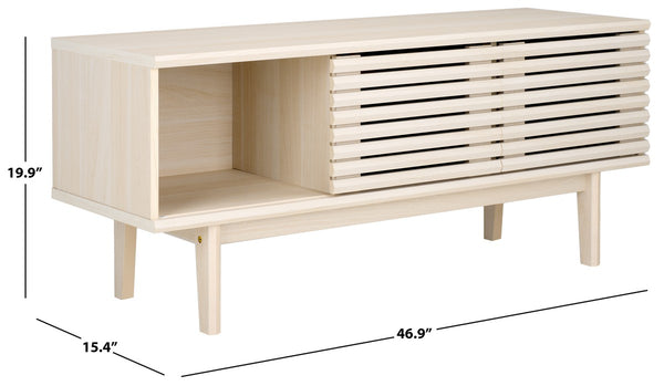 Safavieh Aricia Small 2 Door Media Stand White 46.9" x 15.4" x 19.9"