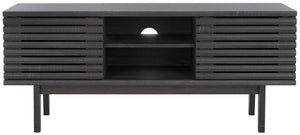 Safavieh Aricia Small 2 Door Media Stand Distressed Black 46.9" x 15.4" x 19.9"