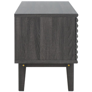 Safavieh Aricia Small 2 Door Media Stand Distressed Black 46.9" x 15.4" x 19.9"