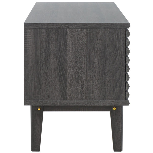 Safavieh Aricia Small 2 Door Media Stand Distressed Black 46.9" x 15.4" x 19.9"