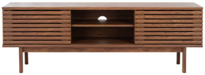 Safavieh Aricia Large 2 Door Media Stand Walnut 59" x 15.4" x 19.9"