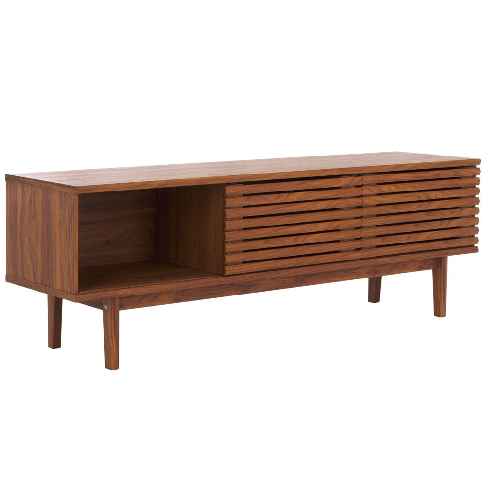 Safavieh Aricia Large 2-Door Media Stand - Modern Design With Spacious Storage For Your Entertainment Essentials Walnut MED9633A