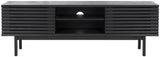 Safavieh Aricia Large 2 Door Media Stand Black 59" x 15.4" x 19.9"