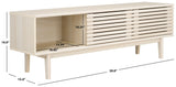 Safavieh Aricia Large 2 Door Media Stand White 59" x 15.4" x 19.9"