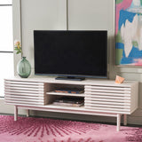 Safavieh Aricia Large 2 Door Media Stand White 59" x 15.4" x 19.9"