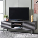 Safavieh Aricia Large 2 Door Media Stand Distressed Black 59" x 15.4" x 19.9"