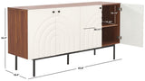 Safavieh Mayln 4 Door Sideboard/Mediastand Walnut / White / Black Legs 62.8" x 18.4" x 32.3"