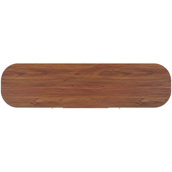 Safavieh Tealla 2 Tambour & 1 Glass Lift Door Media Stand Walnut / Gold MED9635A