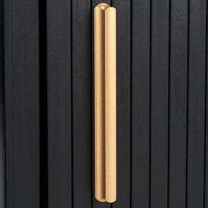 Safavieh Tealla 2 Tambour & 1 Glass Lift Door Media Stand Black / Gold MED9635B