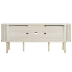 Safavieh Tealla 2 Tambour & 1 Glass Lift Door Media Stand Bleached White / Gold MED9635C