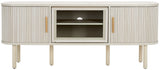 Safavieh Tealla 2 Tambour & 1 Glass Lift Door Media Stand Bleached White / Gold MED9635C