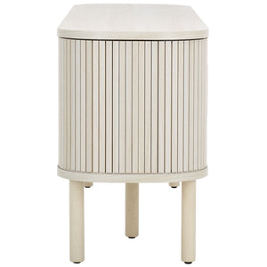 Safavieh Tealla 2 Tambour & 1 Glass Lift Door Media Stand Bleached White / Gold MED9635C