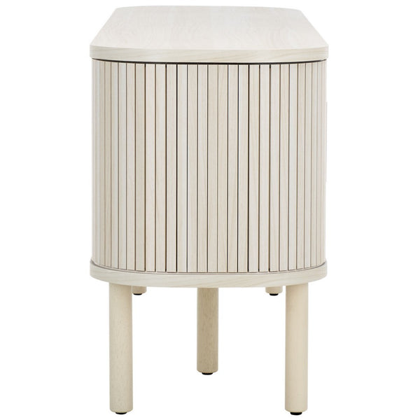 Safavieh Tealla 2 Tambour & 1 Glass Lift Door Media Stand Bleached White / Gold MED9635C