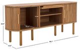 Safavieh Tealla 2 Tambour & 1 Glass Lift Door Media Stand Oak / Gold MED9635D