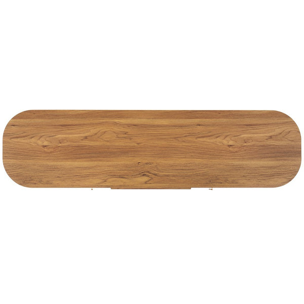 Safavieh Tealla 2 Tambour & 1 Glass Lift Door Media Stand Oak / Gold MED9635D