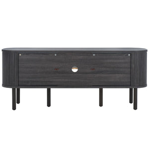 Safavieh Tealla 2 Tambour & 1 Glass Lift Door Media Stand Distressed Black / Gold MED9635E