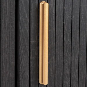 Safavieh Tealla 2 Tambour & 1 Glass Lift Door Media Stand Distressed Black / Gold MED9635E